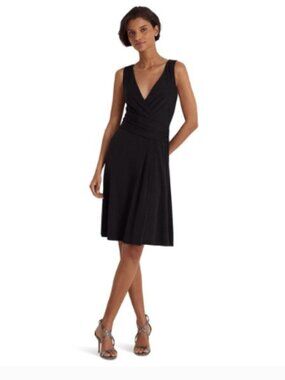 Lauren Ralph Lauren sleeveless fit and flare black dress